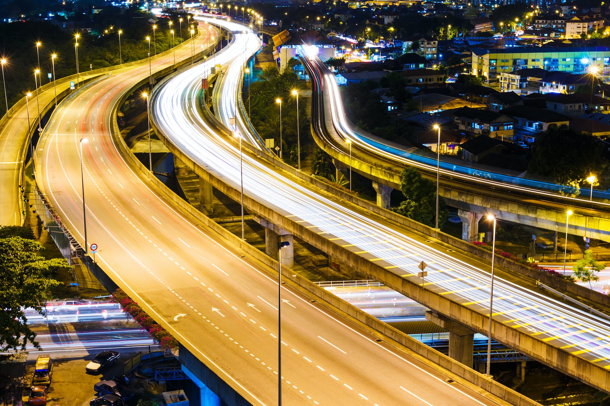 Highway at night